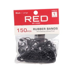 Red By Kiss Rubber Bands Black Large 150 uds