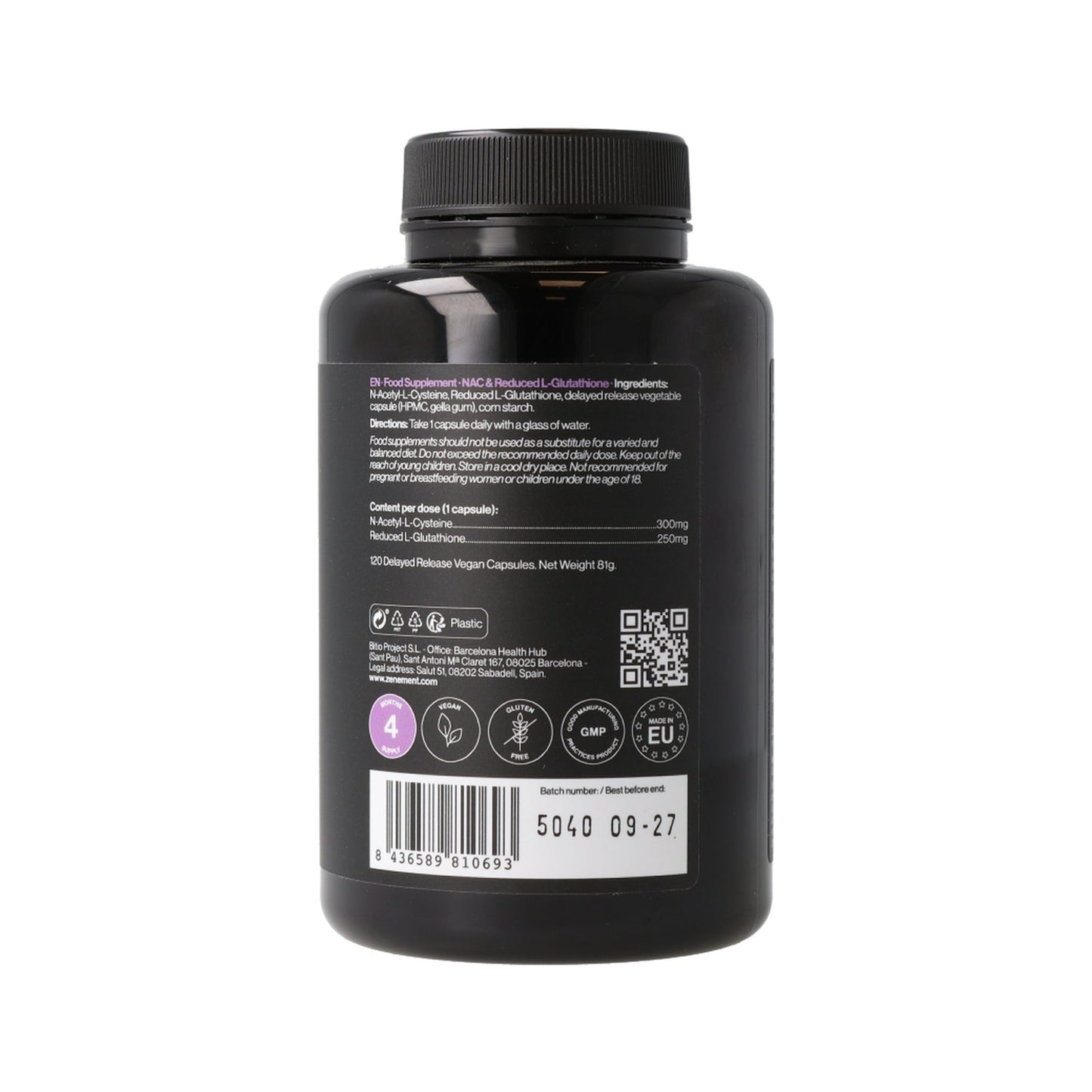Zenement NAC y L-Glutatión Reducido 120vcaps