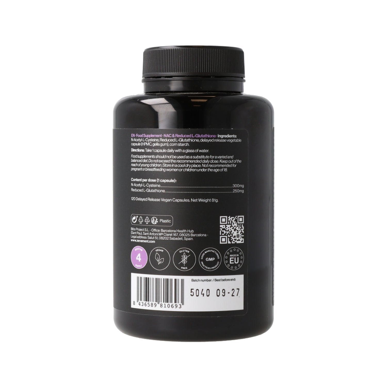 Zenement NAC y L-Glutatión Reducido 120vcaps