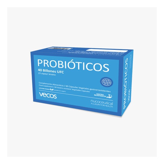 Vecos Nucoceutical Probióticos 40 Billones UFC 15 Cepas 60 caps