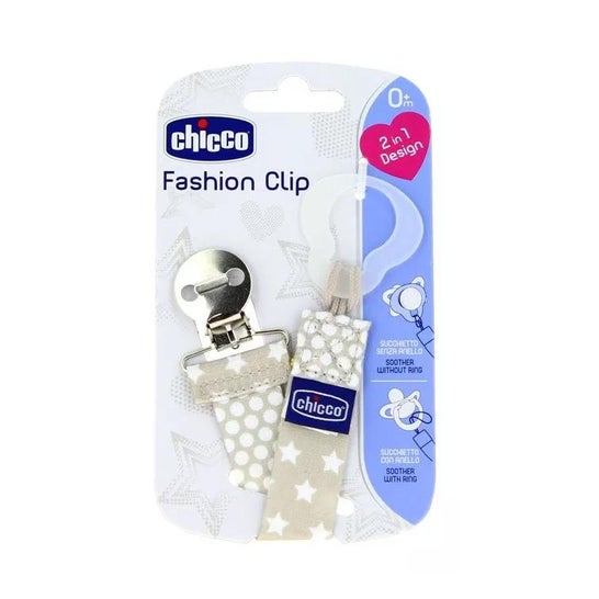 Chicco Clip Chupetes Fashion Gris