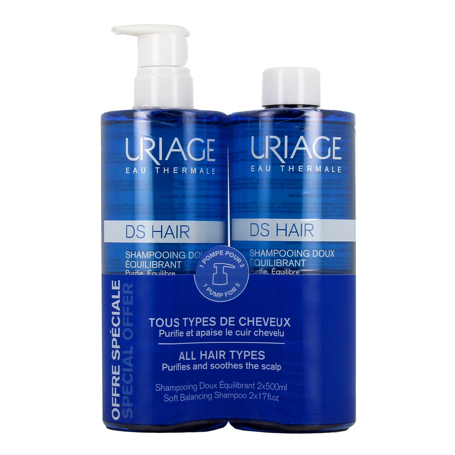 Uriage DS Champú Equilibrante Capilar 2x500ml