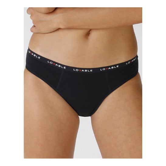 Lovable Culotte Flujo Abundante Negro T-S 1ud