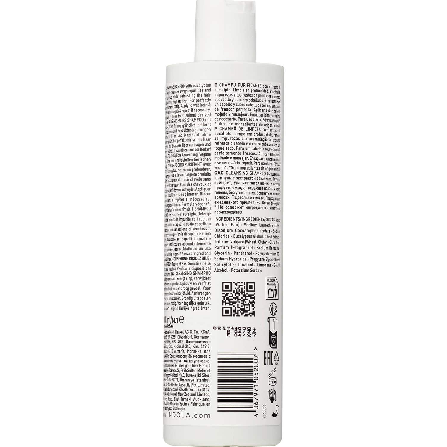 Indola Champú detox purificante para cuero cabelludo graso 300ml
