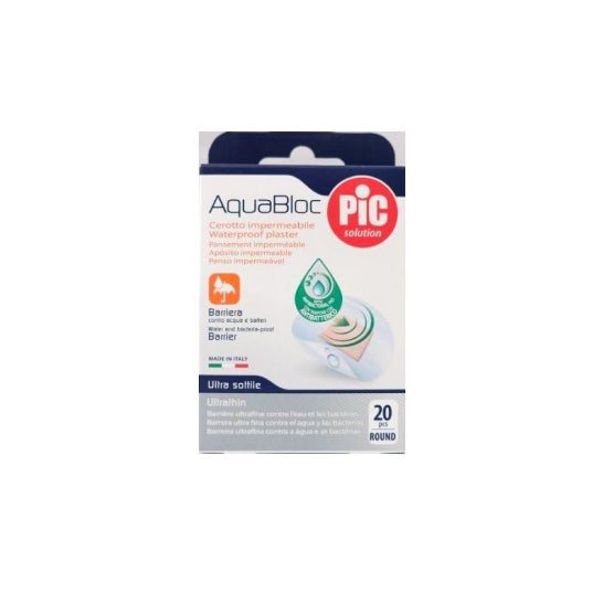 Pic Aquabloc Round Waterproof Plasters 22 5Mm 20Pcs 24002