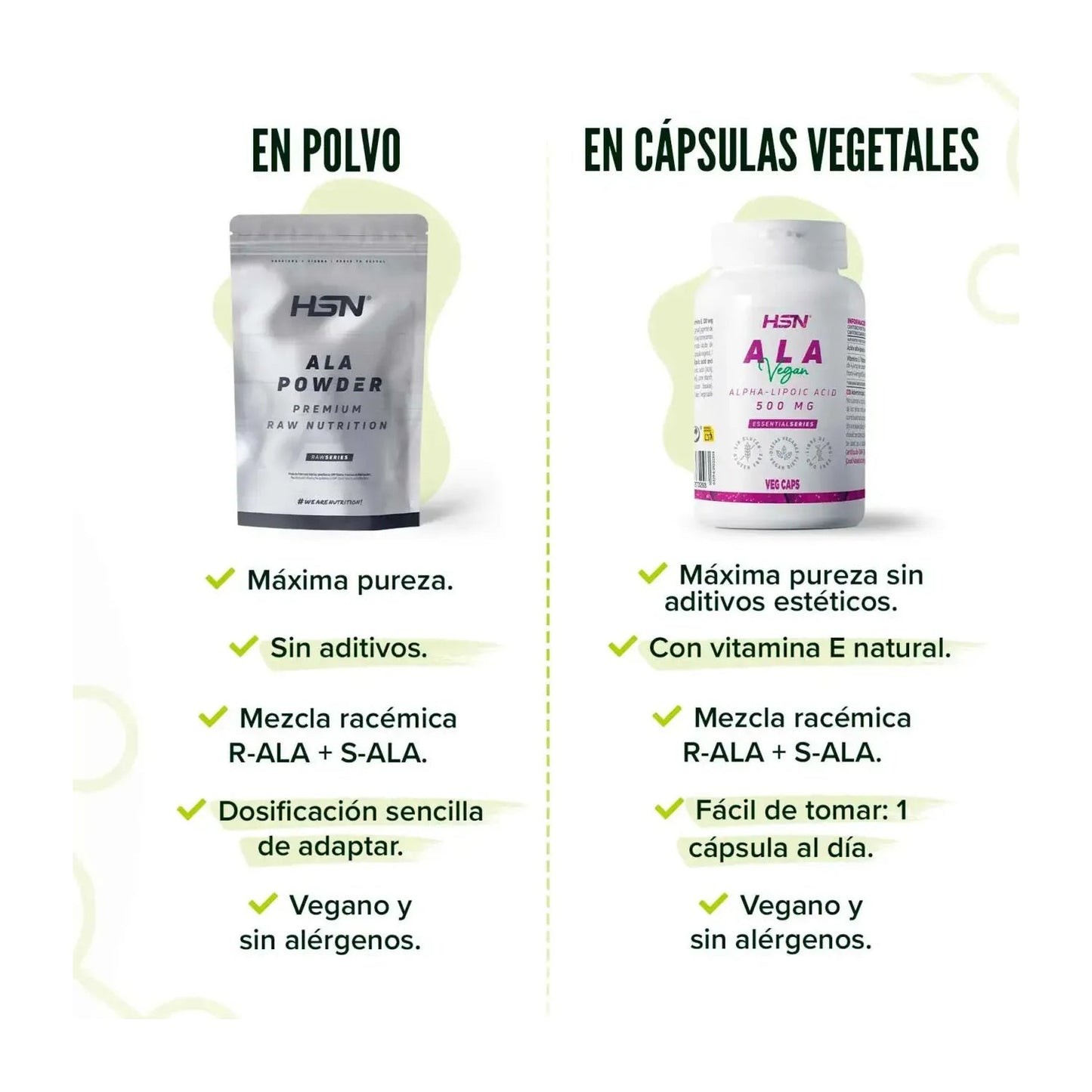 HSN Ácido Alfa Lipoico ALA 500mg 120vcaps
