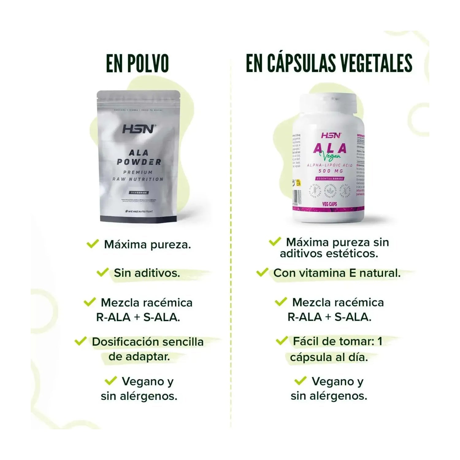 HSN Ácido Alfa Lipoico ALA 500mg 120vcaps