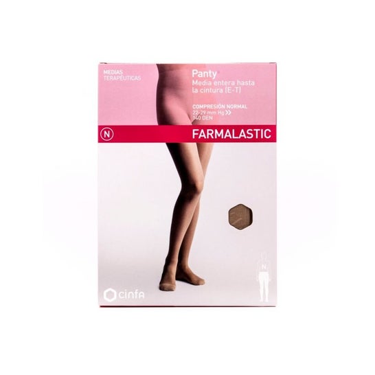 Farmalastic panty-media hasta la cintura (E-T) compresión normal T-reina plus beige