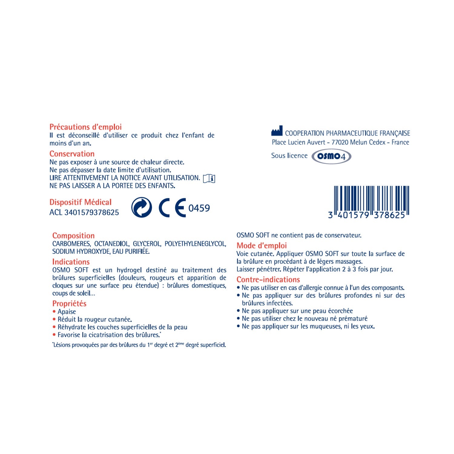 OsmoSoft Gel Quemaduras e Insolaciones 50g