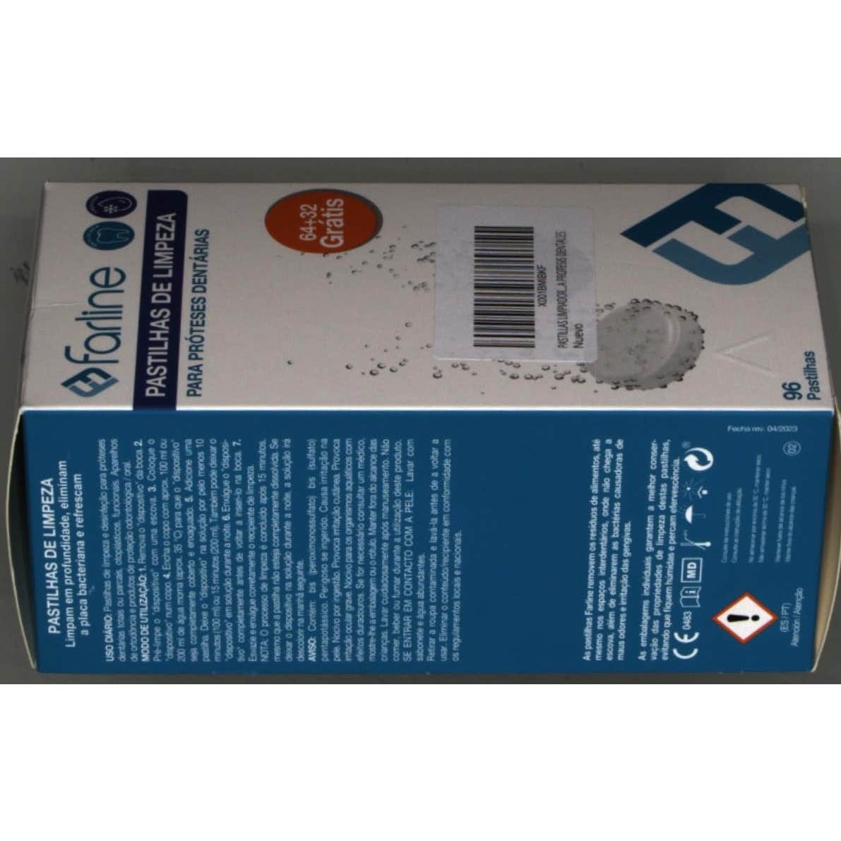 Farline Pastillas Limpiadoras Prótesis Dental 96uds