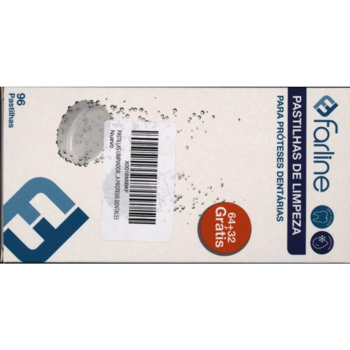 Farline Pastillas Limpiadoras Prótesis Dental 96uds