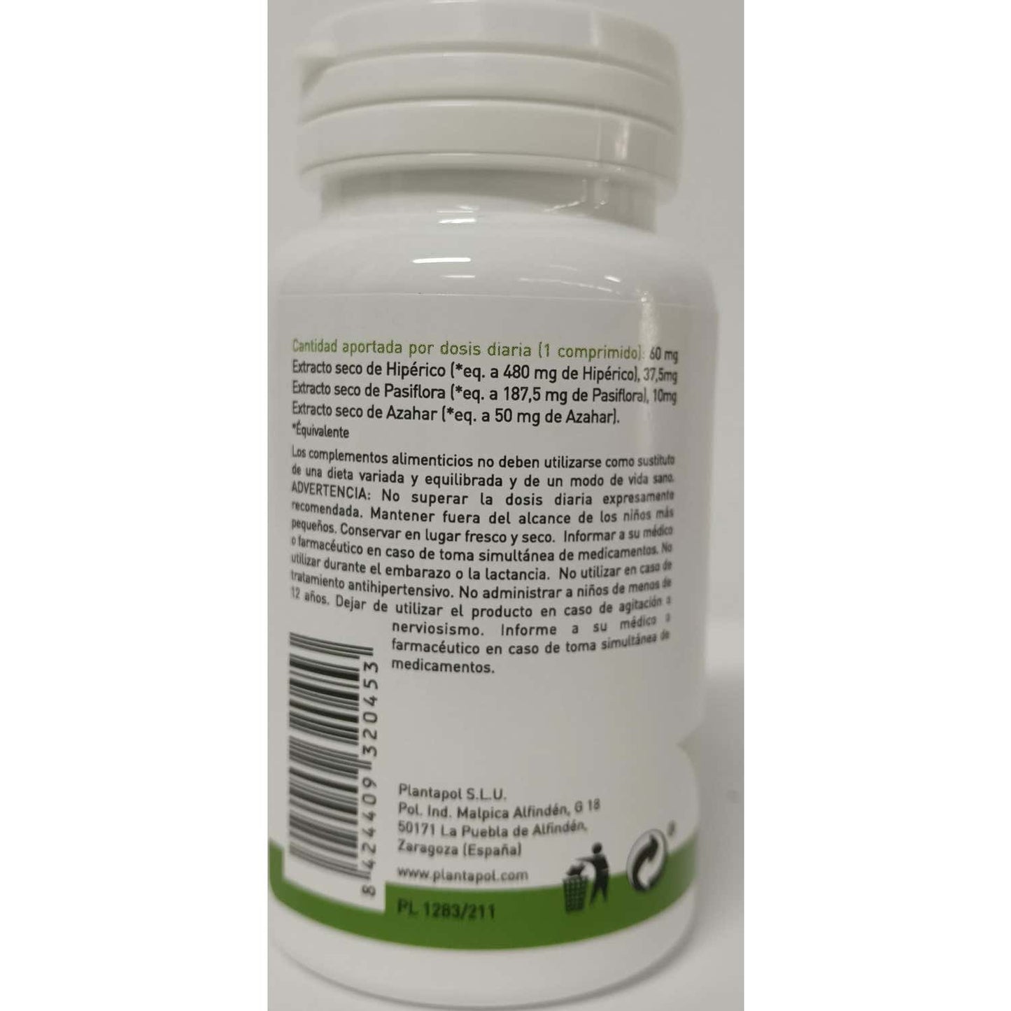 Plantapol Hiperico Pasiflora Azahar 100 Comprimidos
