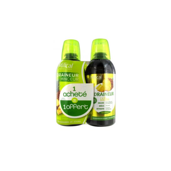 Milical - Drainaligne Bebida drenante Bebida drenante Piña 500ml lote de 2