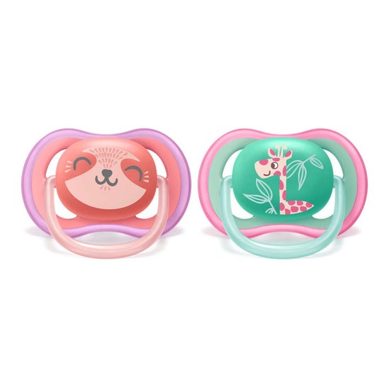Avent Chupete Ultra Air +18m Animales Rosa 2uds