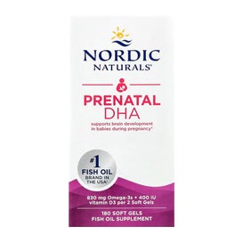 Nordic Naturals DHA Prenatal 830mg Omega 3 + 400Ui D3 180caps