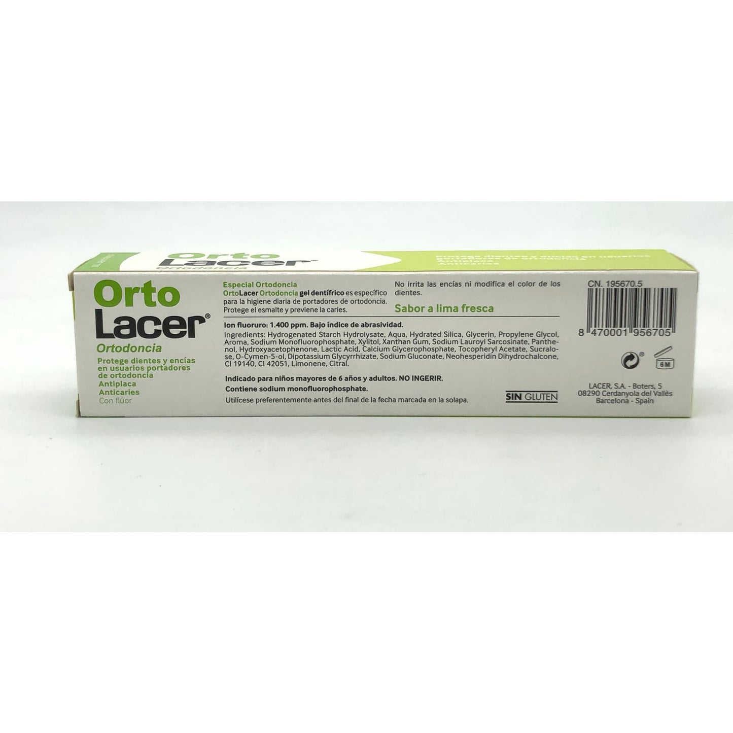 Lacer OrtoLacer Ortodoncia Gel Dentífrico Lima Fresca 125ml
