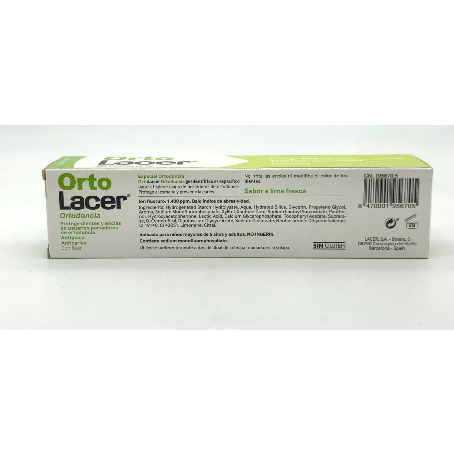 Lacer OrtoLacer Ortodoncia Gel Dentífrico Lima Fresca 125ml