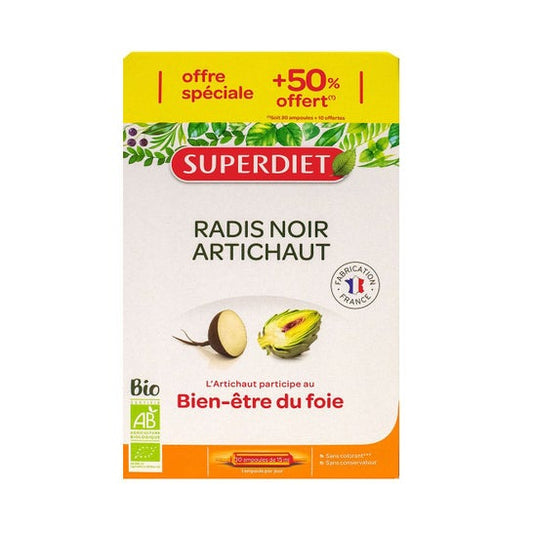 Superdiet Rábano Negro y Alcachofa 15 ml 30 Ampollas