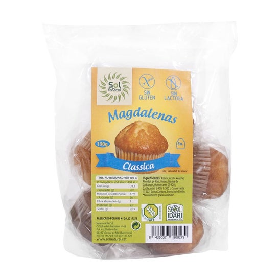 Sol Natural Magdalenas Clásicas 5x190 g