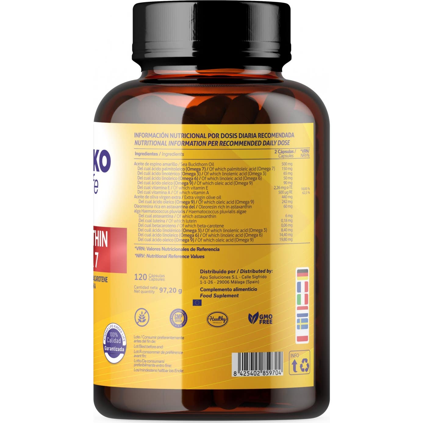 Kinoko Life Astaxantina Omega 7 Aceite de Espino Amarillo 120caps