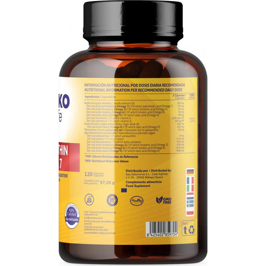 Kinoko Life Astaxantina Omega 7 Aceite de Espino Amarillo 120caps
