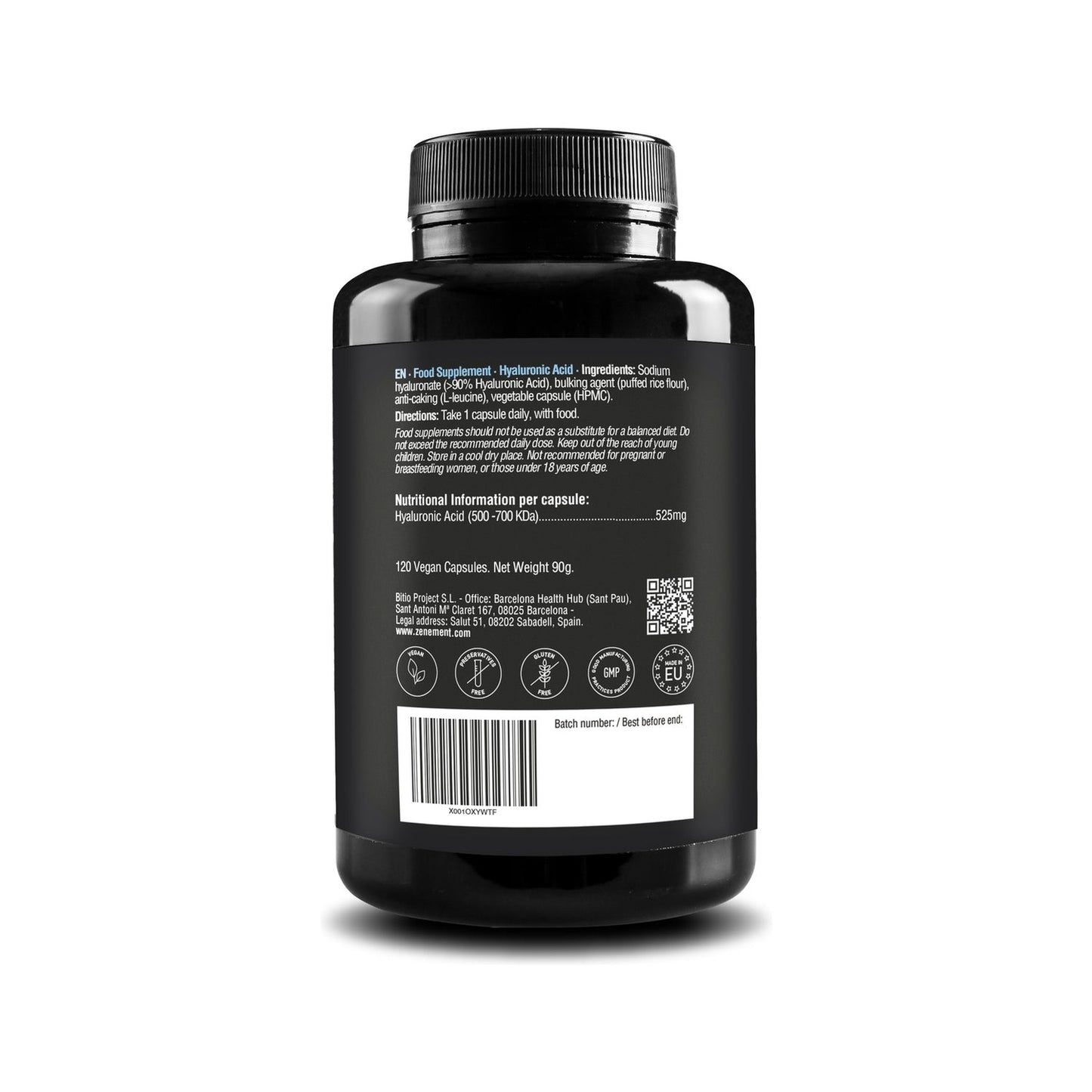 Zenement Ácido Hialurónico 525mg 120vcaps