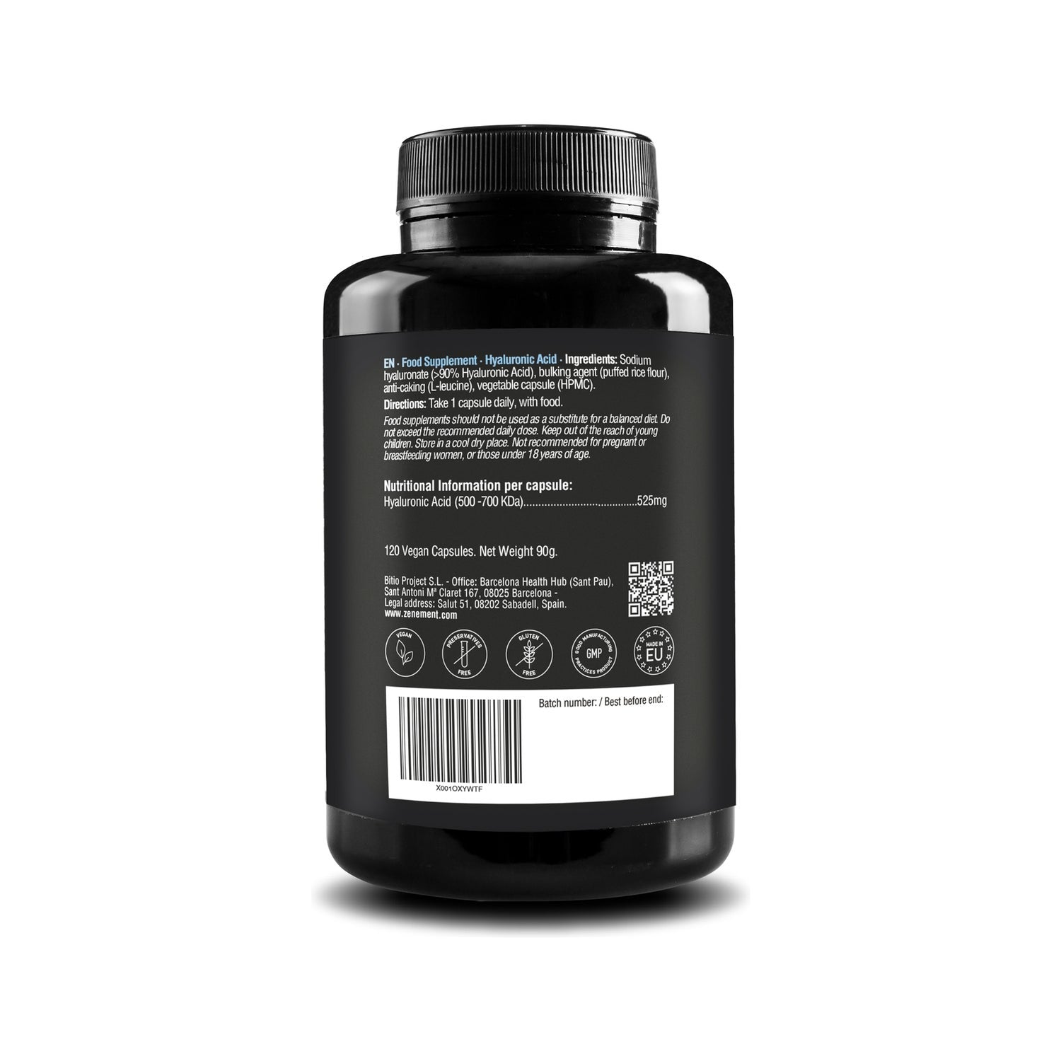 Zenement Ácido Hialurónico 525mg 120vcaps