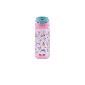 Nûby Taza Botón Push y Pajita Blanda +3 Años Rosa 540ml