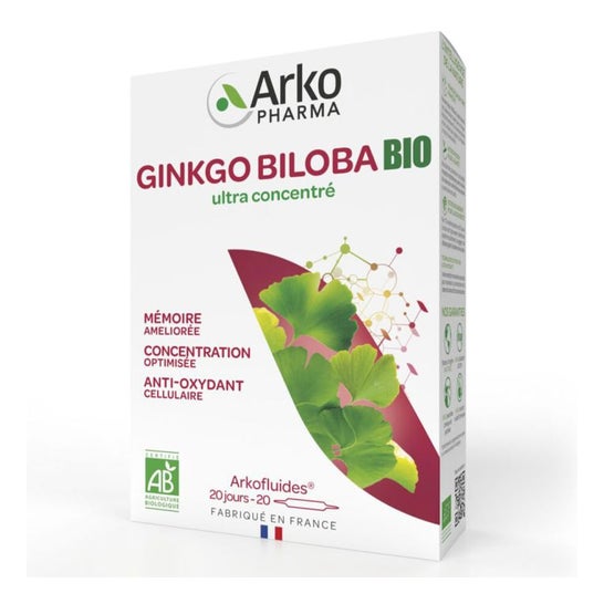 Arkopharma Arkofluidos Ginkgo Biloba BIO 20 ampollas