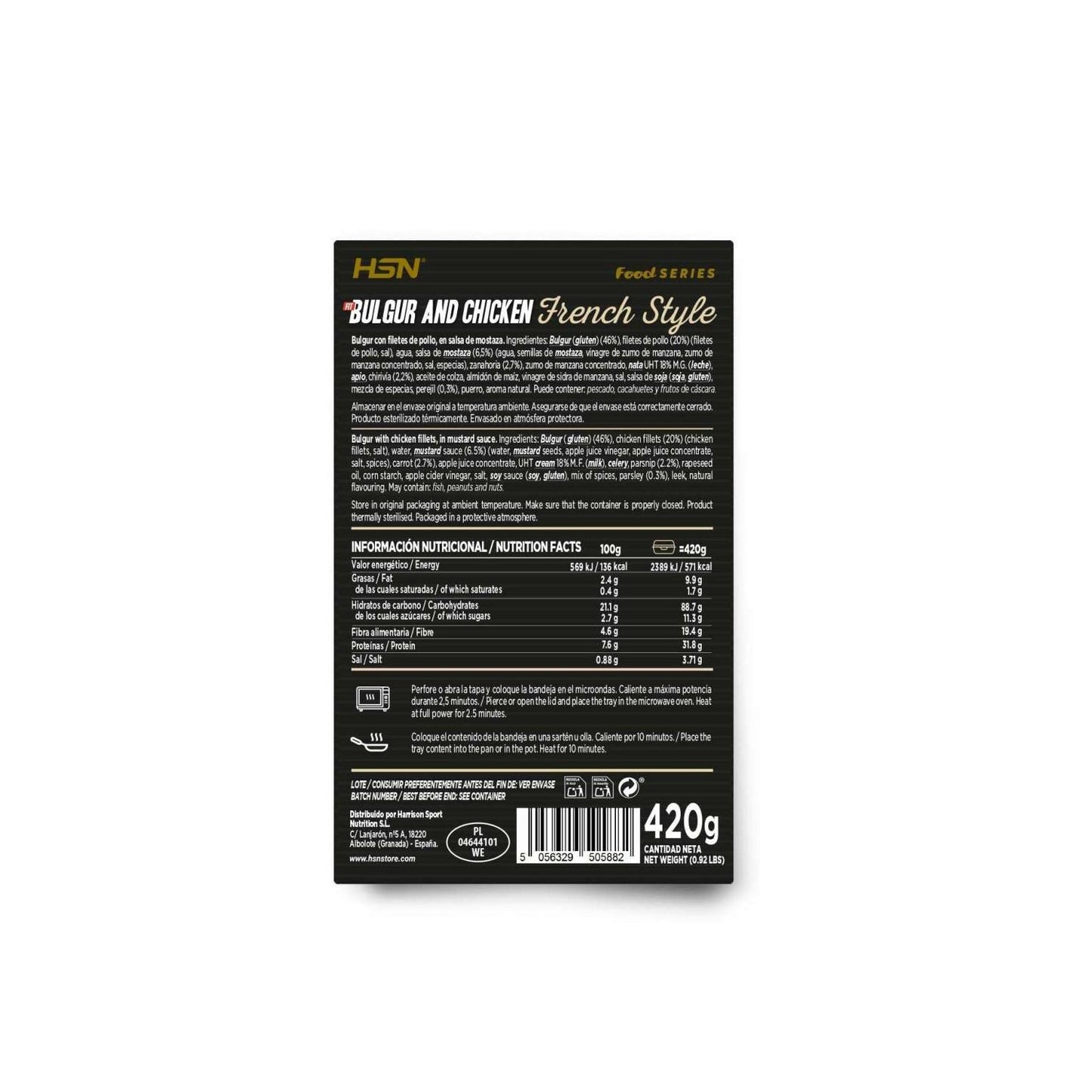 HSN Plato Preparado Estilo Fit Bulgur con Pollo en Salsa de Mostaza Estilo Francés 420 g