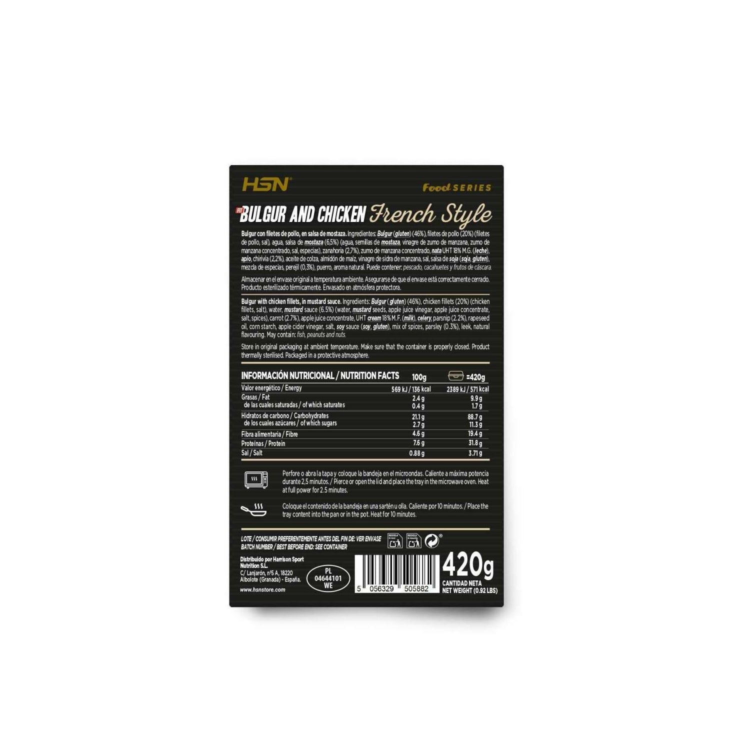 HSN Plato Preparado Estilo Fit Bulgur con Pollo en Salsa de Mostaza Estilo Francés 420 g