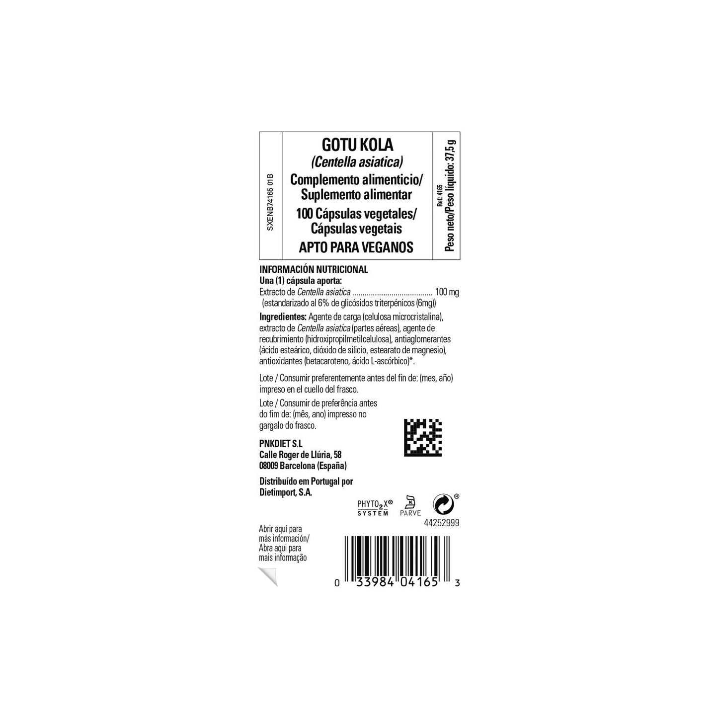 Solgar Gotu Kola Extracto 100vcaps