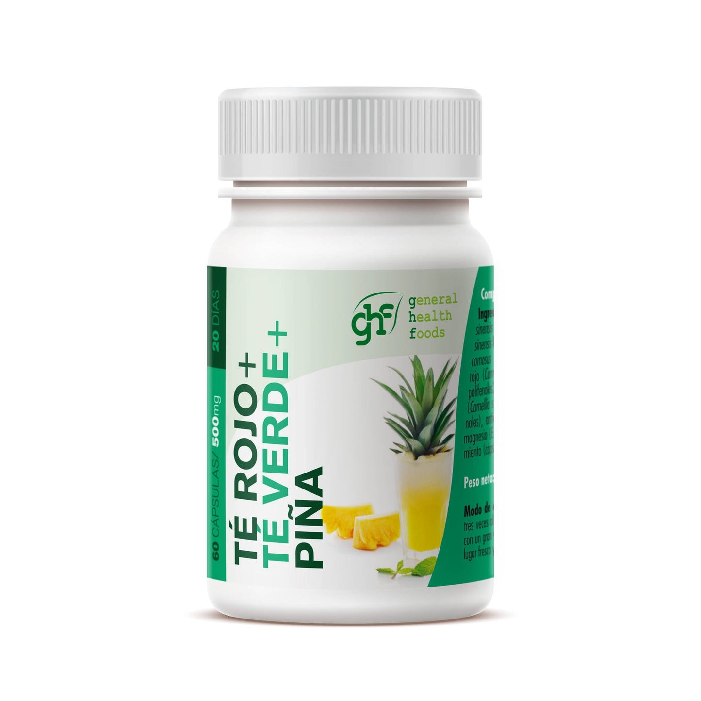 GHF Té Verde + Té Rojo + Piña 500mg 60cáps