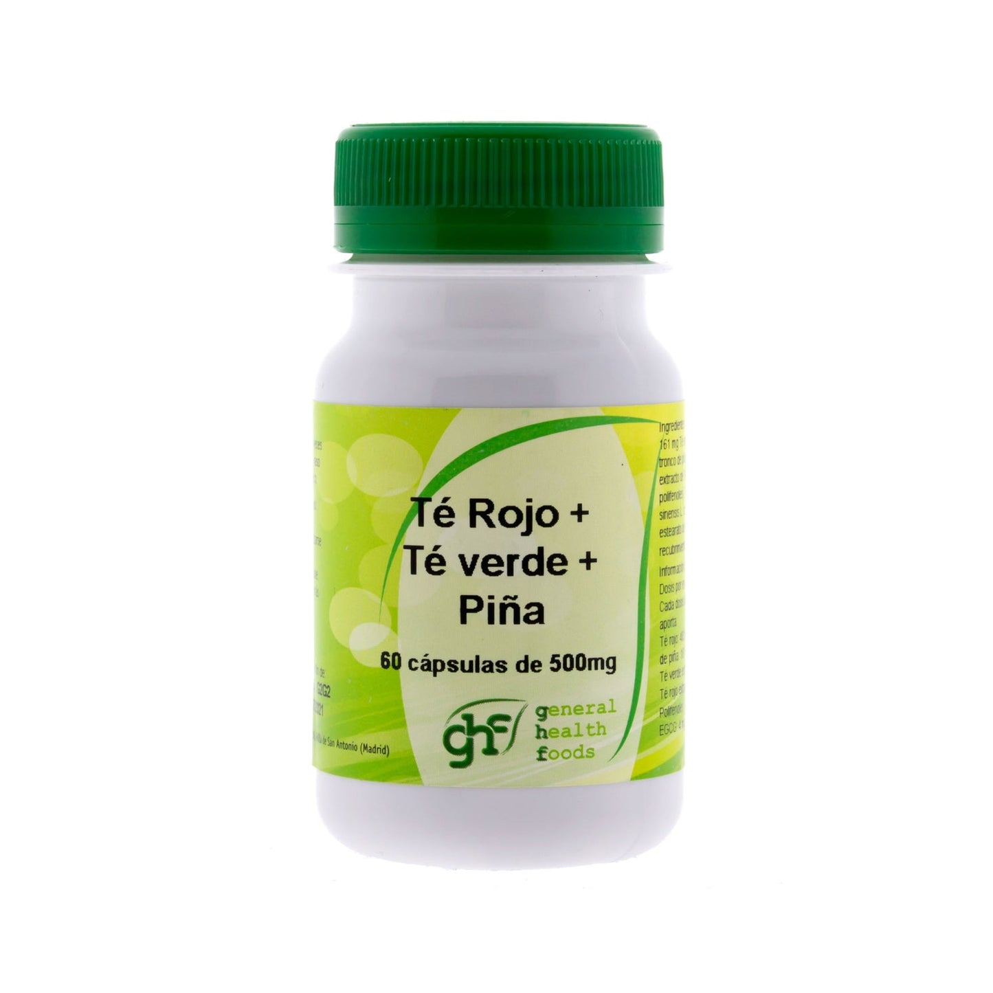 GHF Té Verde + Té Rojo + Piña 500mg 60cáps