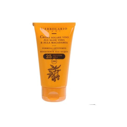 L'Erbolario Crema Solare Viso con Aloe Vera Macadamia 25 Medium Protection 75ml