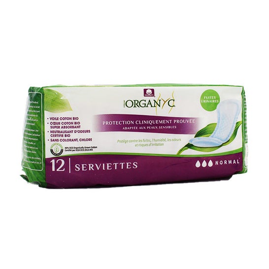 Organyc Protecteur d'Incontinence Normal 12uds