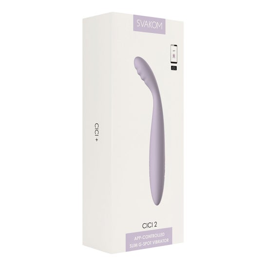 Svakom Cici 2 App Controlled Slim G-Spot Vibrator Lavender 1ud