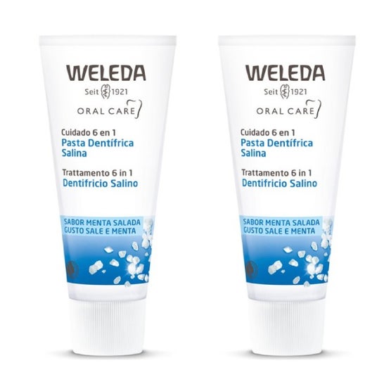 Weleda Pasta Dentífrica Salina Sabor Menta Salada 2x75ml