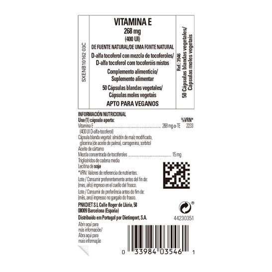 Solgar Vitamina E 400 UI 268 mg 50 perlas vegetales