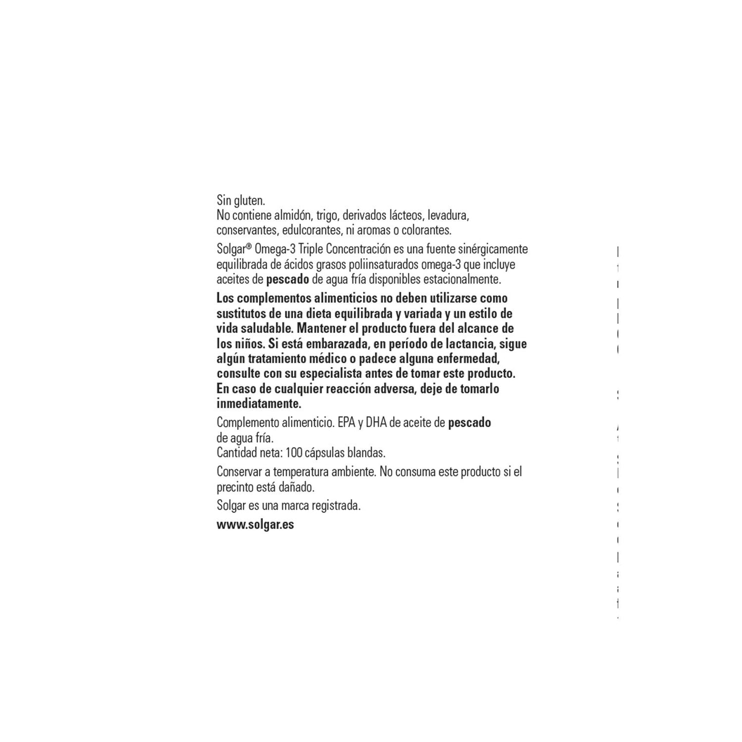 Solgar Omega-3 Triple Concentración 100 perlas