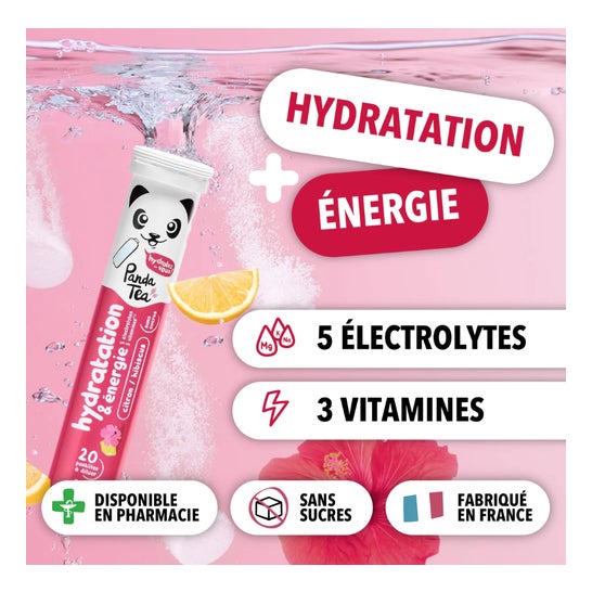 Panda Tea Hydratation et Énergie Citron Hibiscus 20comp