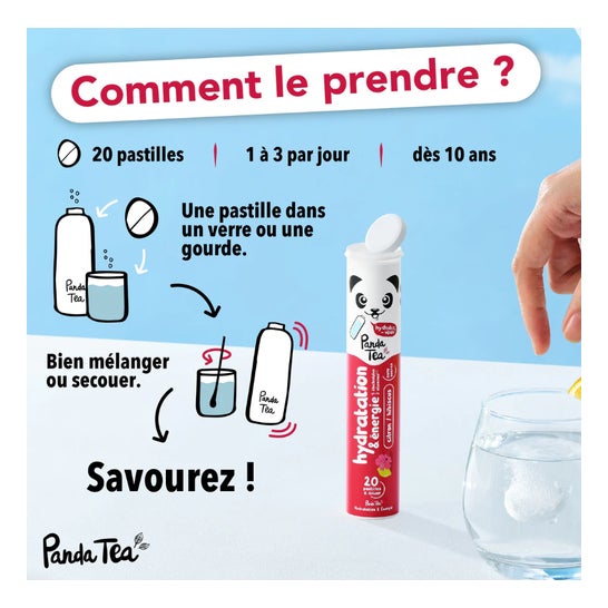 Panda Tea Hydratation et Énergie Citron Hibiscus 20comp