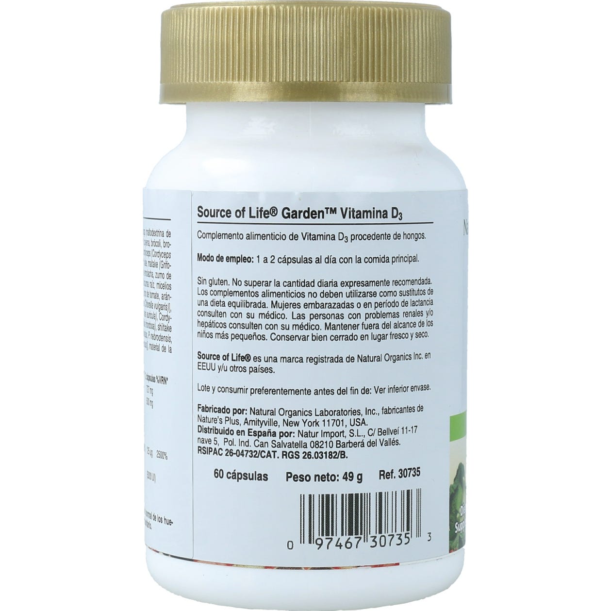 Nature's Plus Garden Vitamina D3 60caps