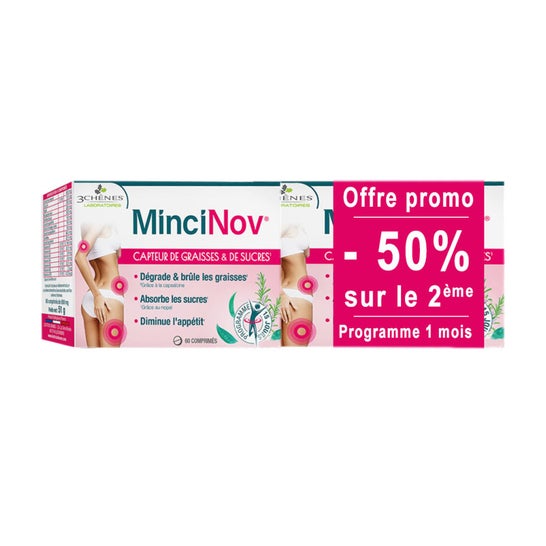 3 Chênes MinciNov Capteur De Graisses Et Sucres 2x60 Comprimés