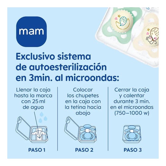 MAM Original Night Silicone +6 M A 2 uds