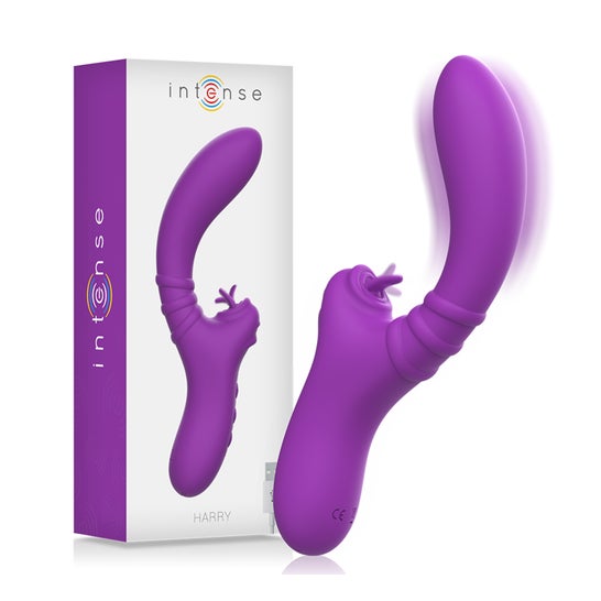 Intense Harry Vibrador Flexible con Lengua Morado 1ud