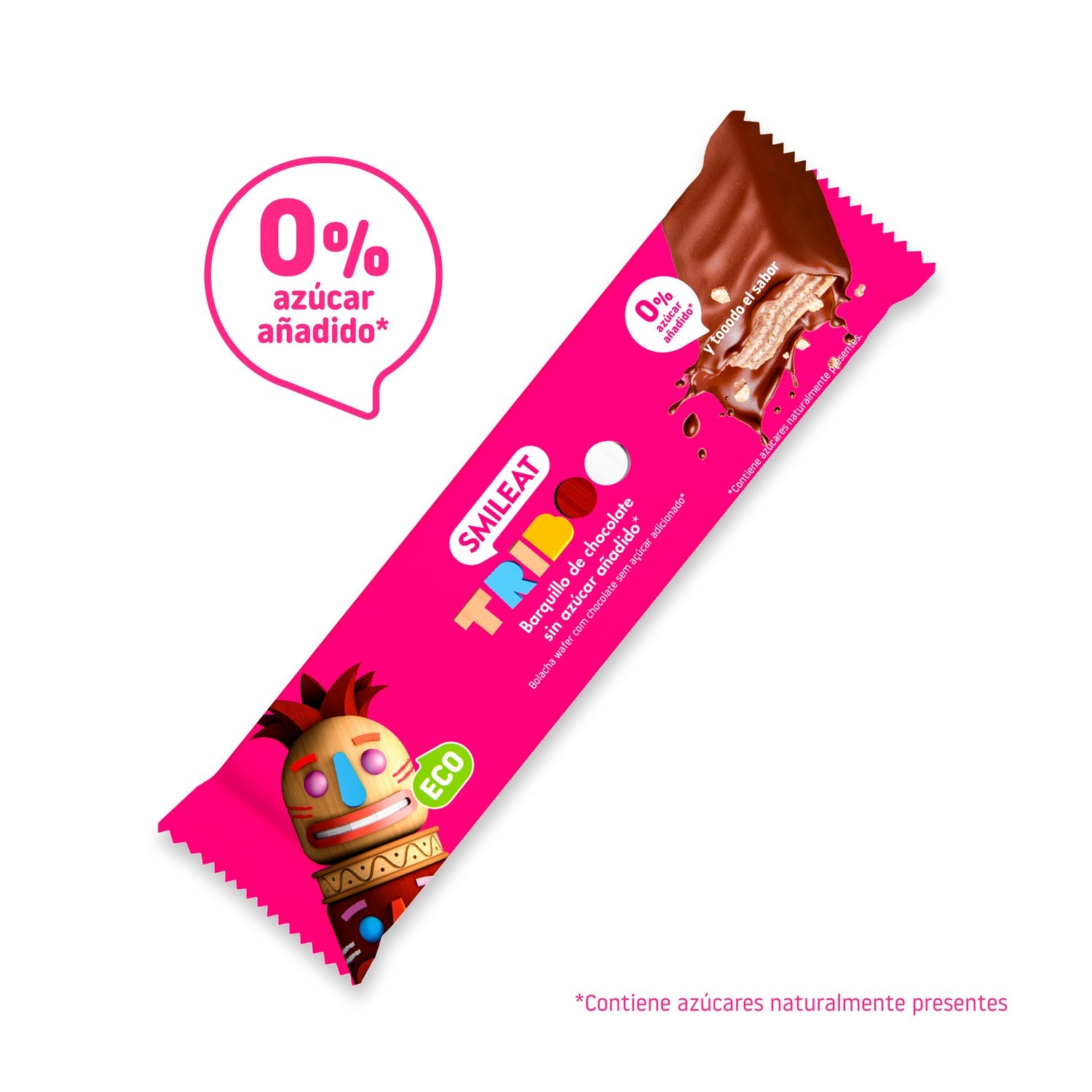 Smileat Triboo Barquillo Ecológico Recubierto de Chocolate 40g