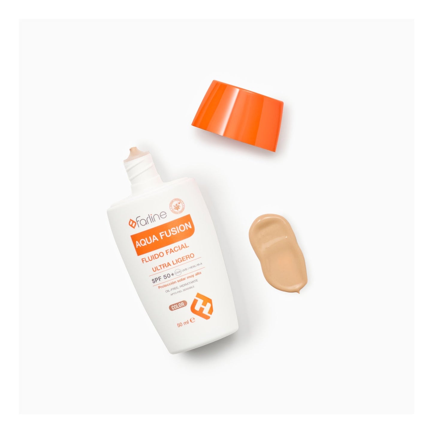 Farline Aqua Fusion Fluido Facial Ultra Ligero con Color SPF50+ 50ml