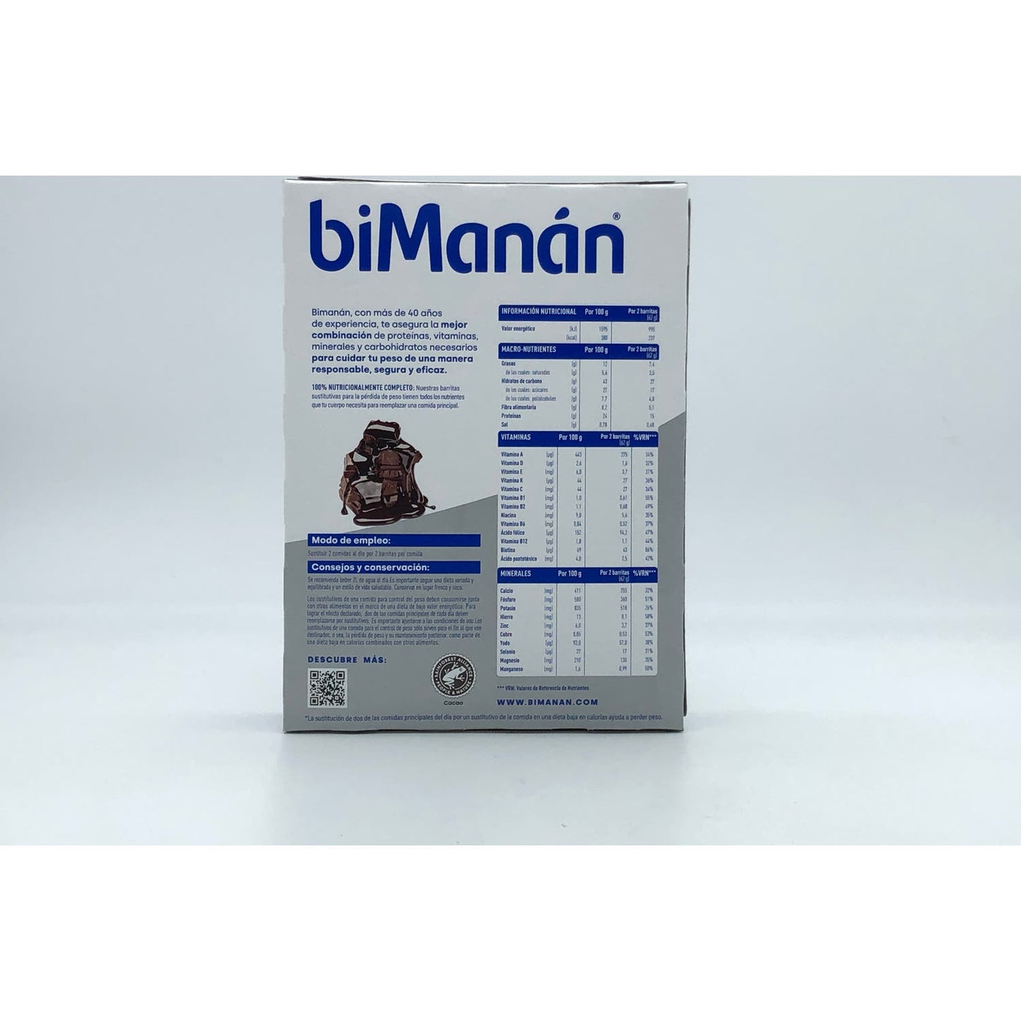 biManán Barritas Sustitutivas Sabor Chocolate Fondant 10uds