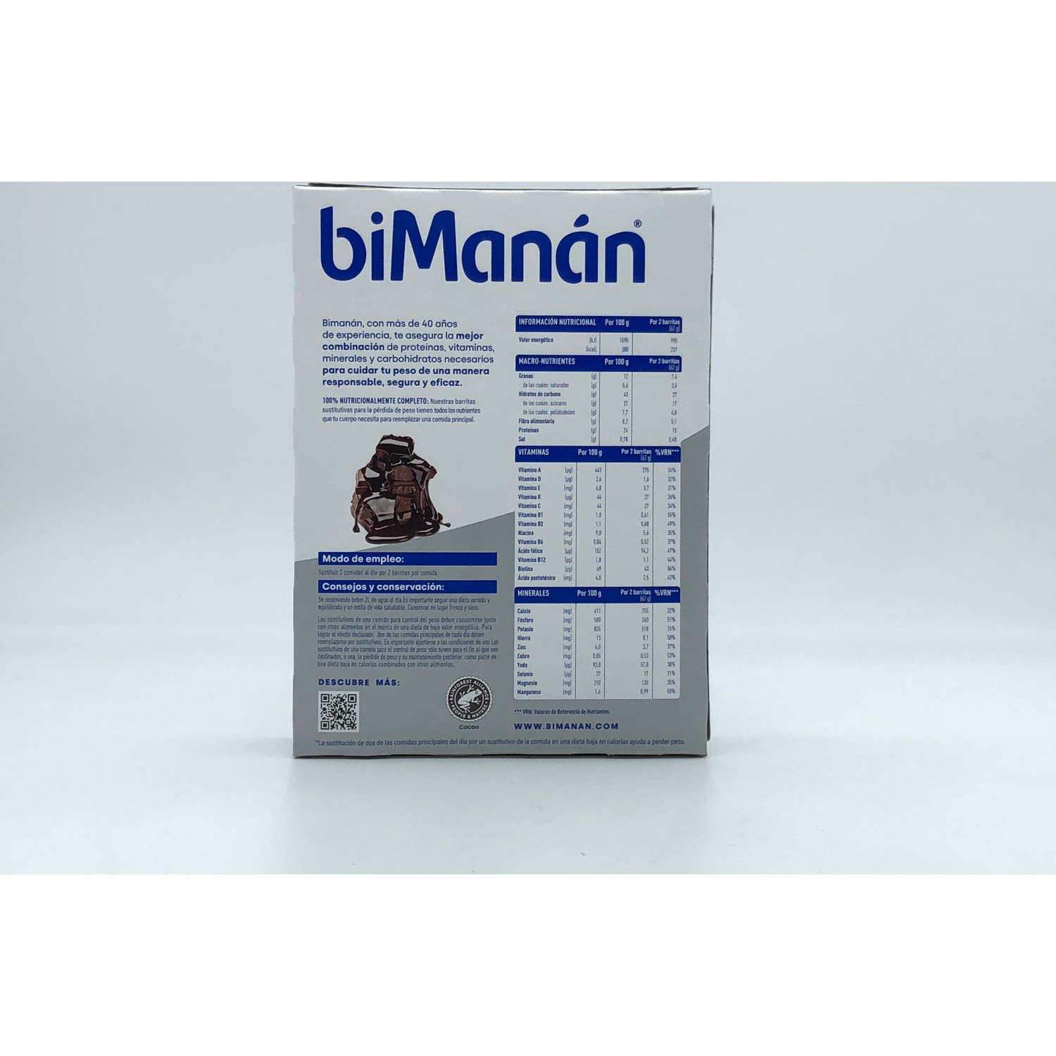biManán Barritas Sustitutivas Sabor Chocolate Fondant 10uds